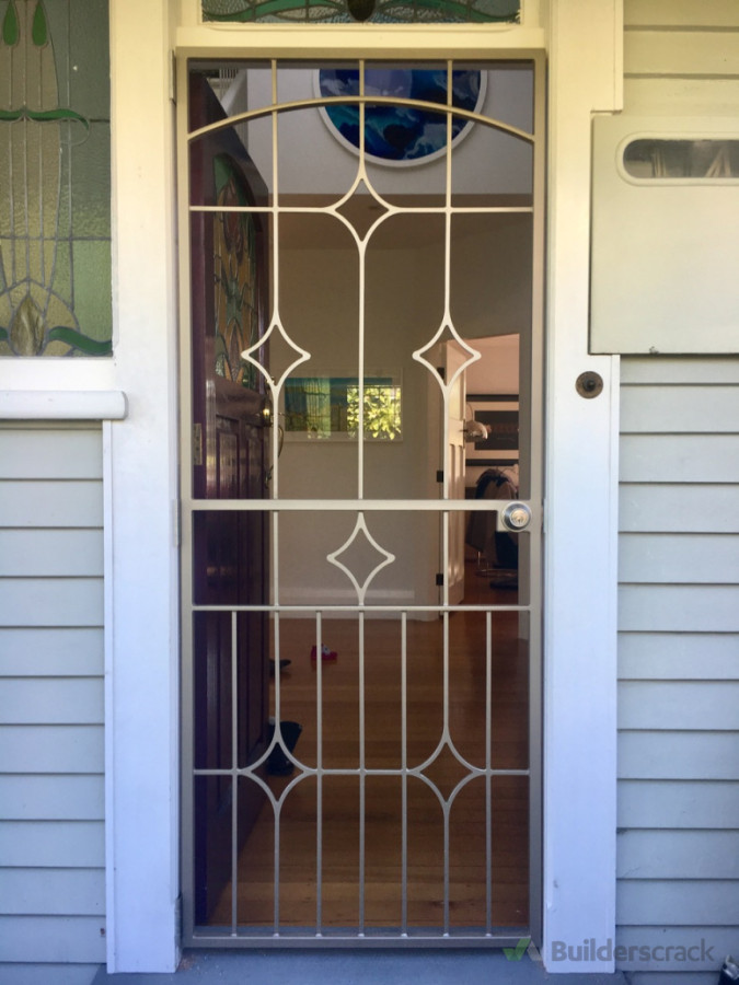 Stunning Southern Cross Security door - Shimmering Champagne powdercoat