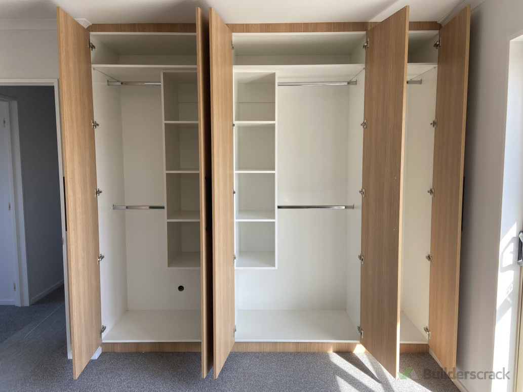 Wardrobes view open.