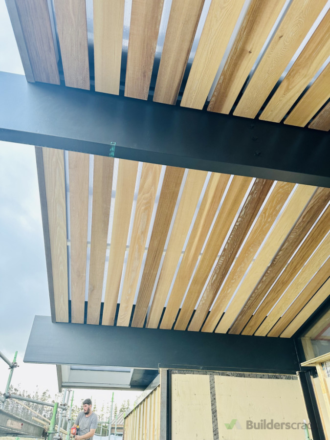 Cedar soffit slatting
