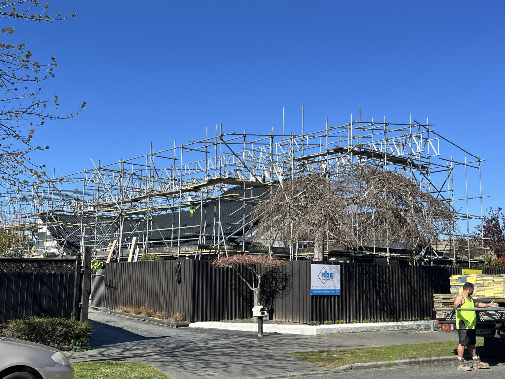 Scaffolding going up for a reclad