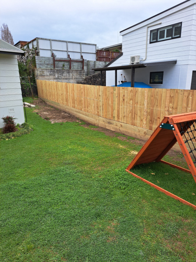 New fence where there was only a rotten low retaining