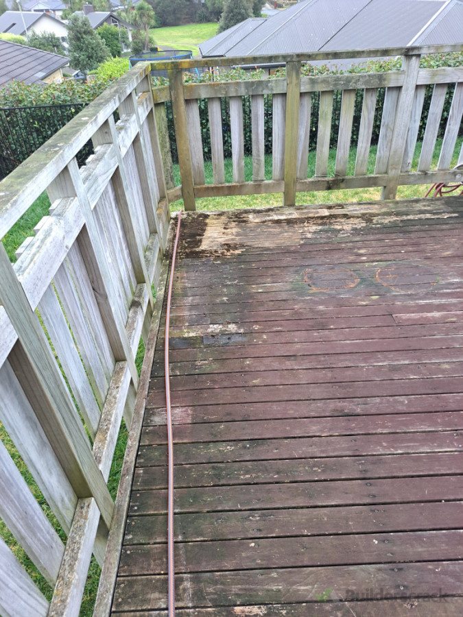 Before... rotting pine decking