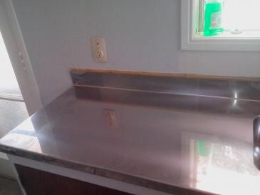 Stainless bench install on old cabinet