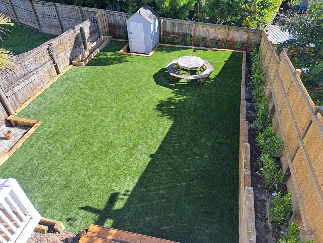 After fully retained and artificial Turf installed