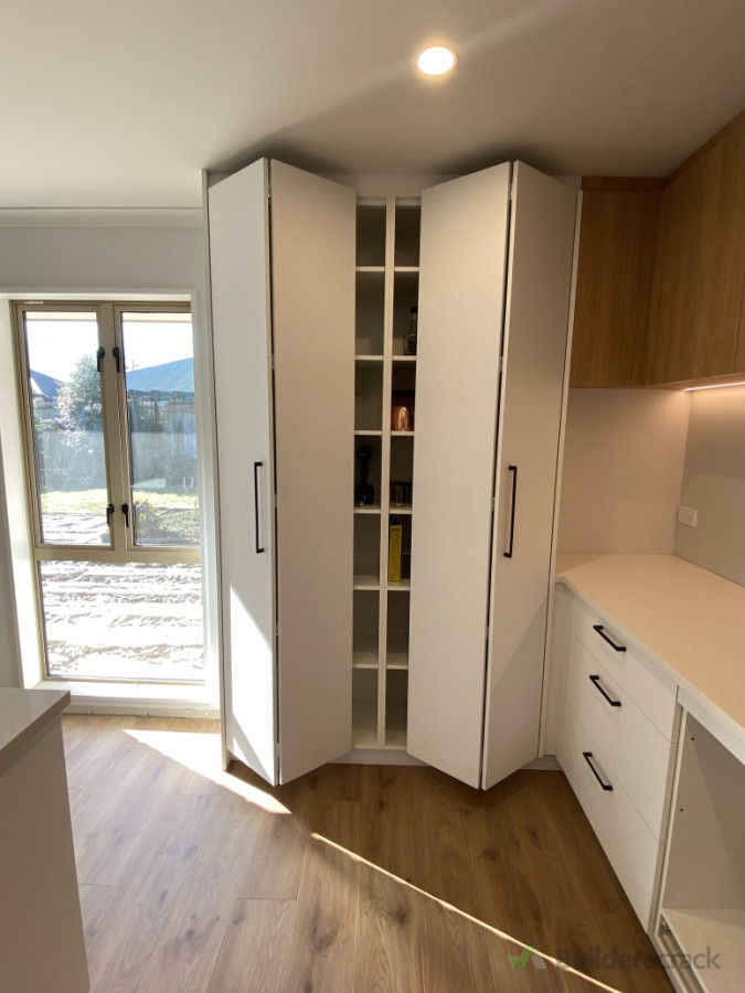 Double bi- fold pantry solution.