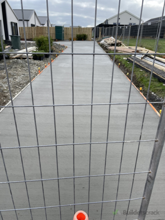 Plain concrete driveway