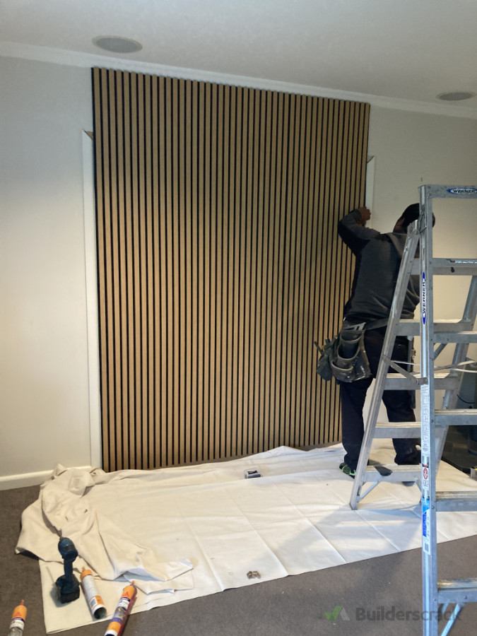 Slat panel feature wall