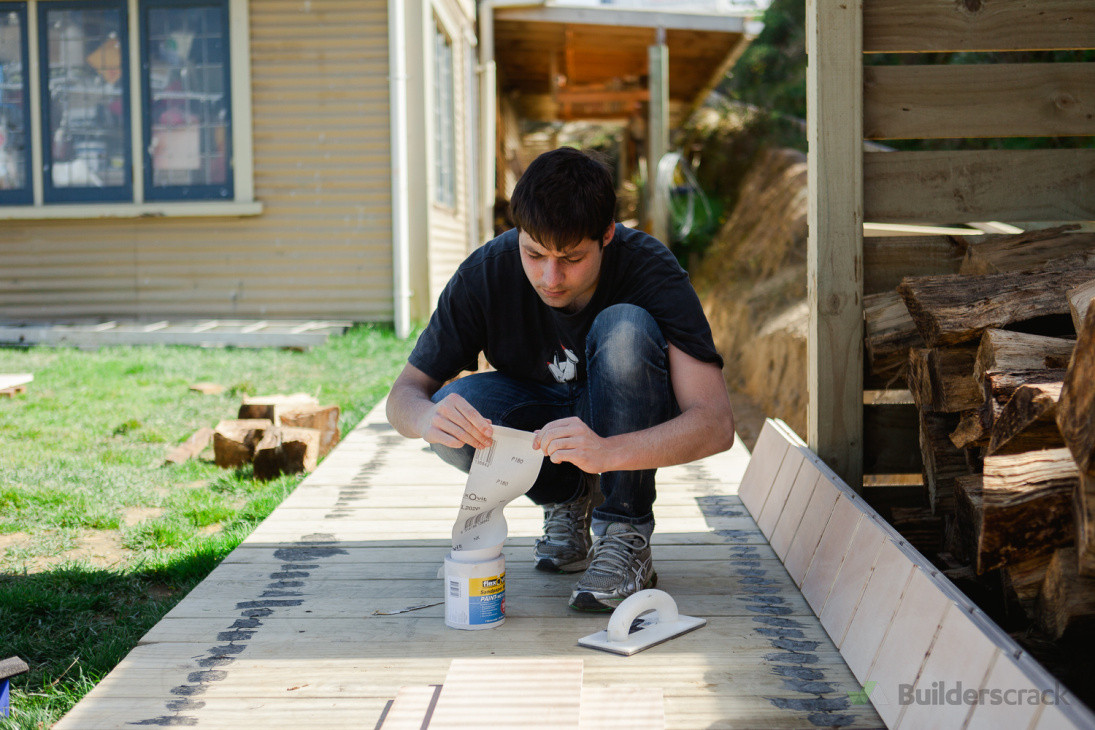 Sanding the shelving