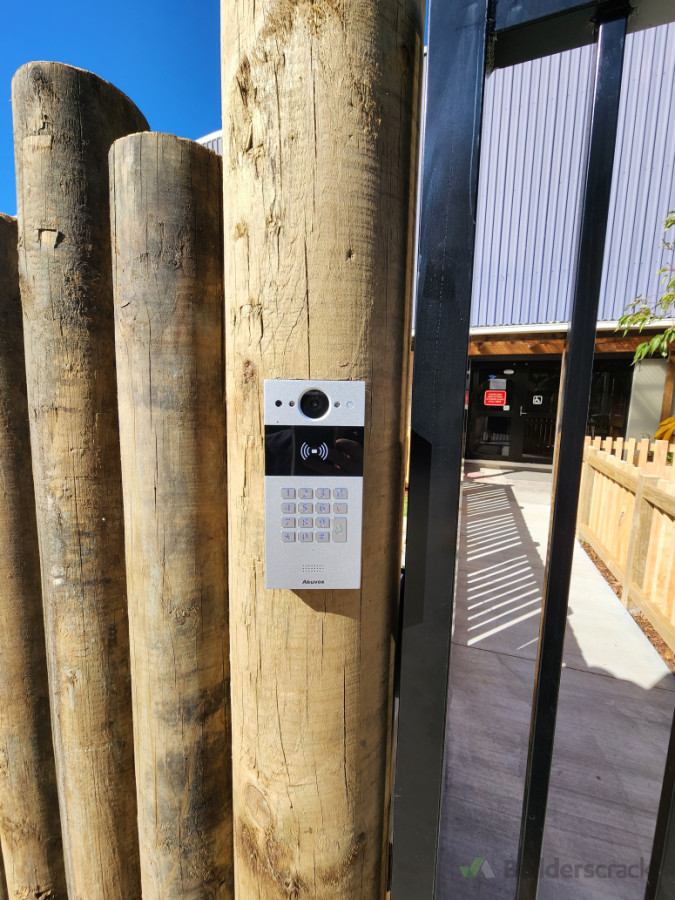 Keypad/intercom install with magnetic lock