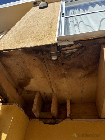 Rotten floor and timber joists removed