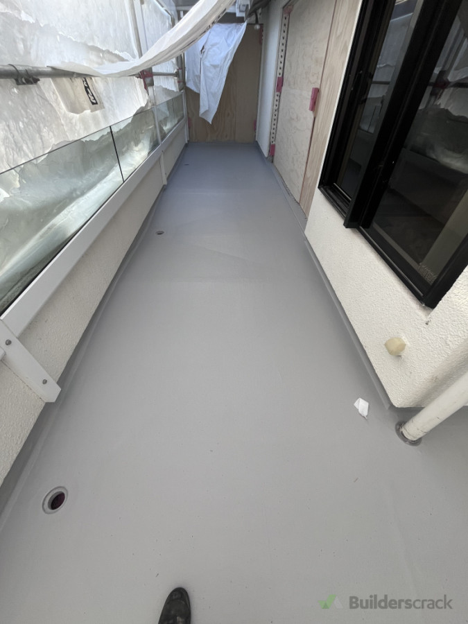 This is after the waterproofing has been completed and ready for floating deck to be installed and joinery