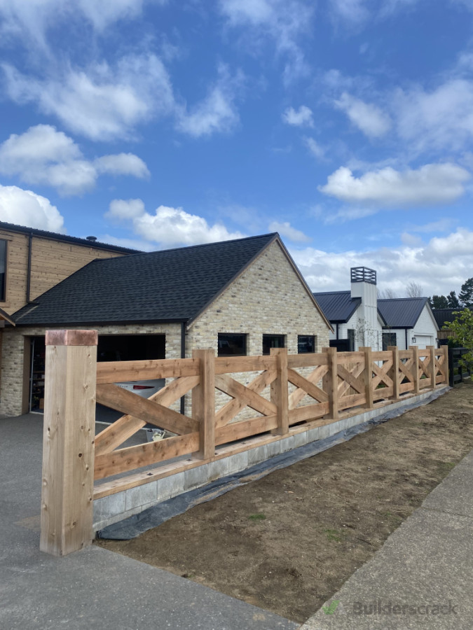 Japanese cedar feature fence