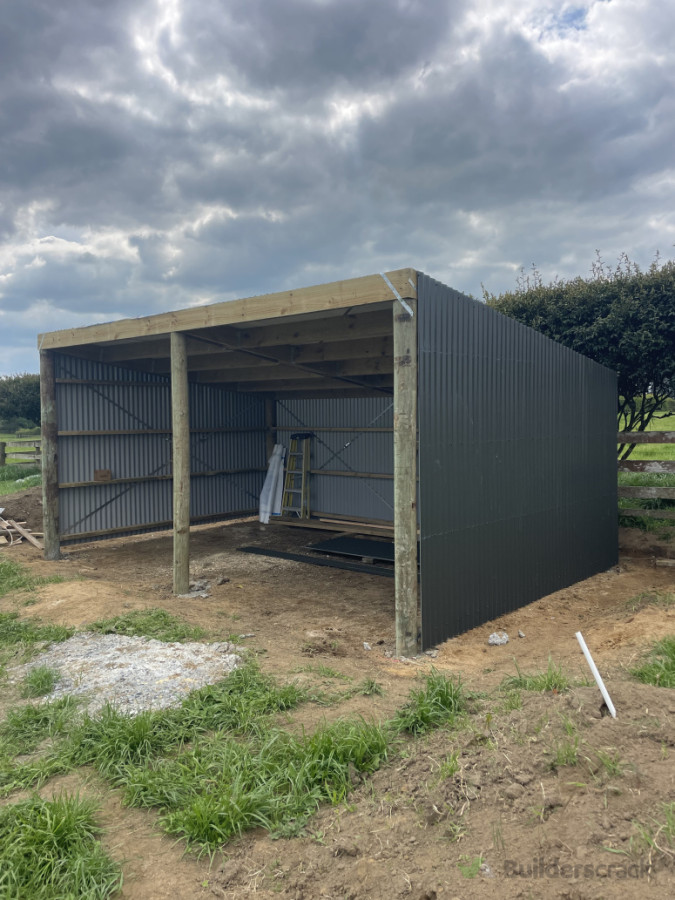 6x4 pole shed in the making