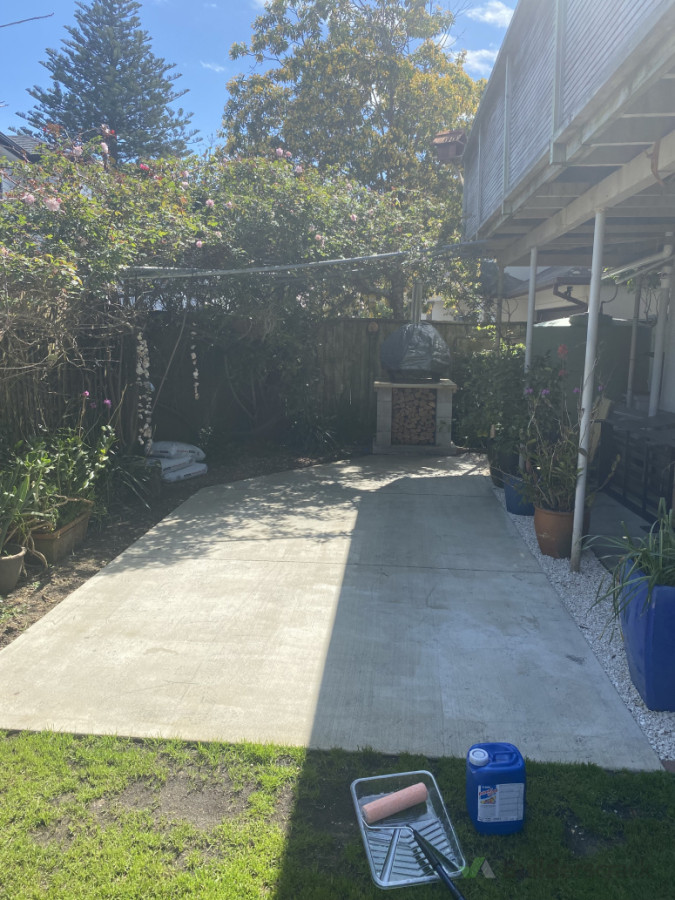 Concrete pad needs to be cleaned and water proofed