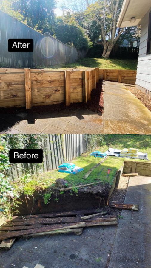 Retaining Wall & Drainage System Installation