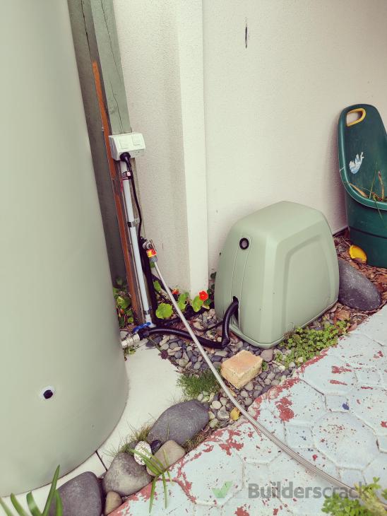 Pipe to garden water tank and pump blocked ( 1034510) Builderscrack