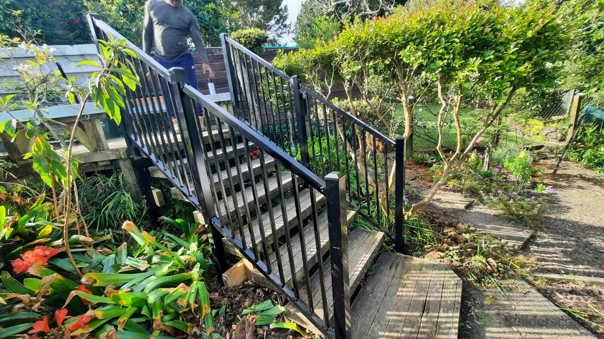 Side balustrades to provide support and safety for these stairs. Job in Howick