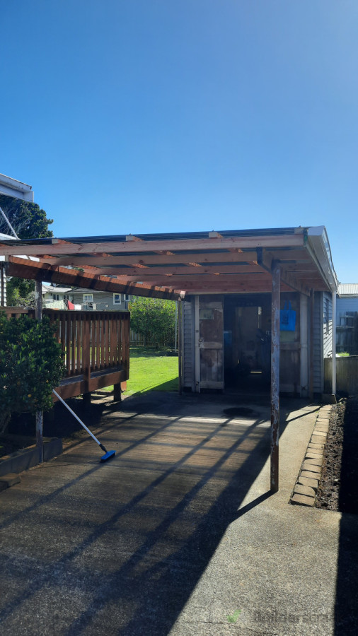 Timber pergola with corrugated sheets and gutter and pipe completed for this lovely couple in Otara