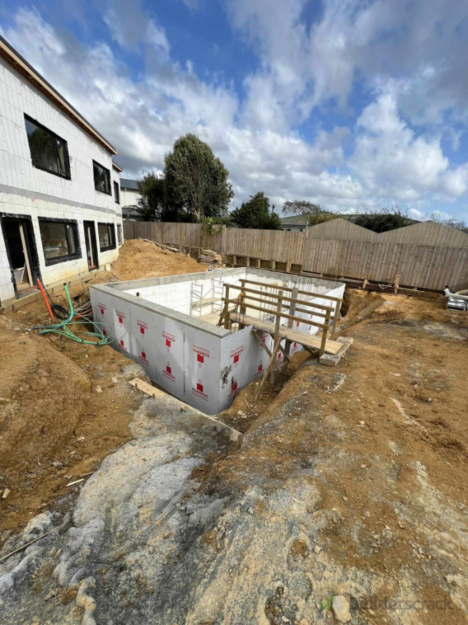 Car Stacker Excavate and Wall Install