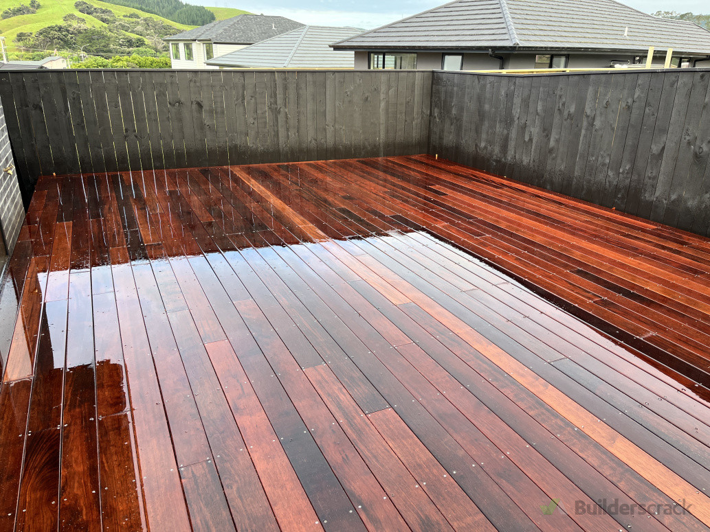 Beautiful Hardwood Deck with Black fence