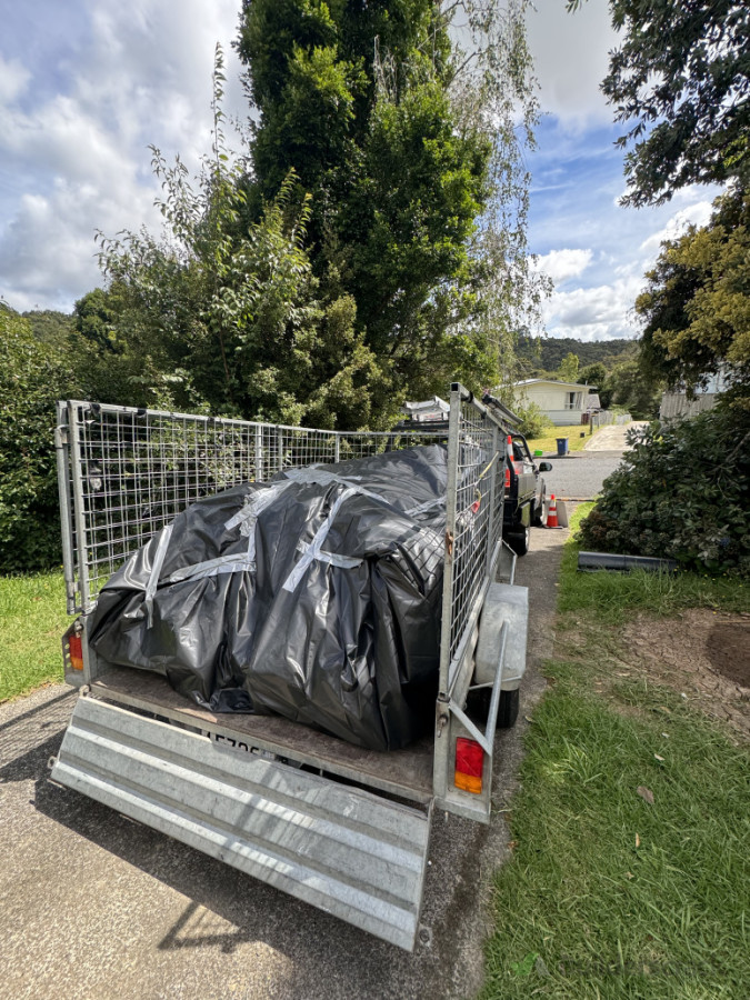 Wrapped waste ready for disposal