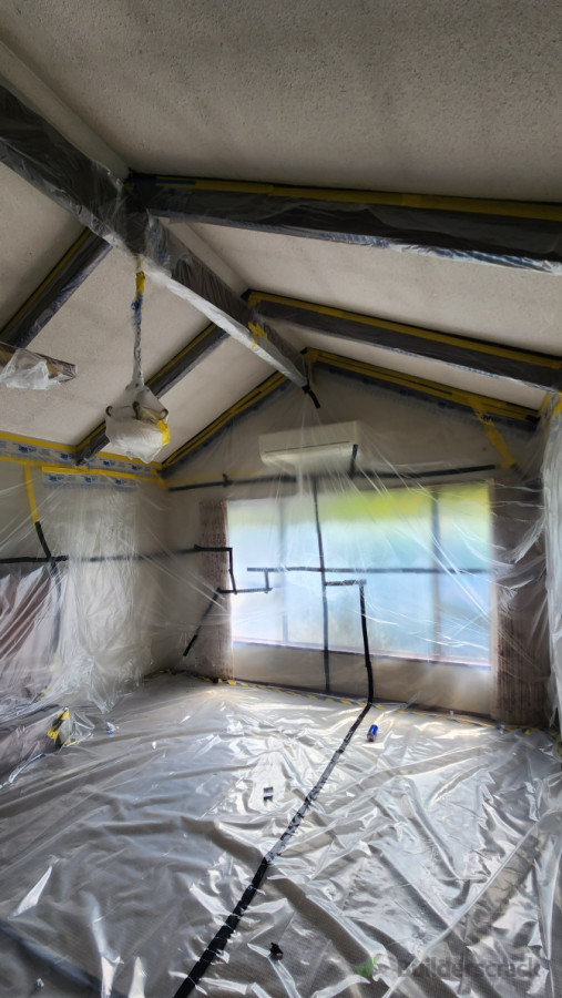 Setup for Class A Textured Ceiling Removal