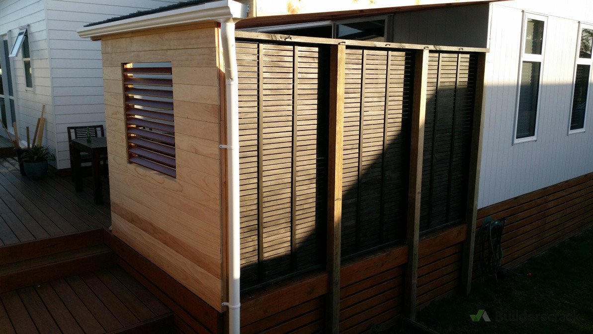 outdoor lean to for BBQ area