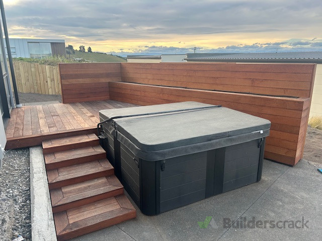 The deck has a 10000L stormwater tank under it, so we decide to pour the concrete right through then install the deck on top of it, to eliminate the need for piles