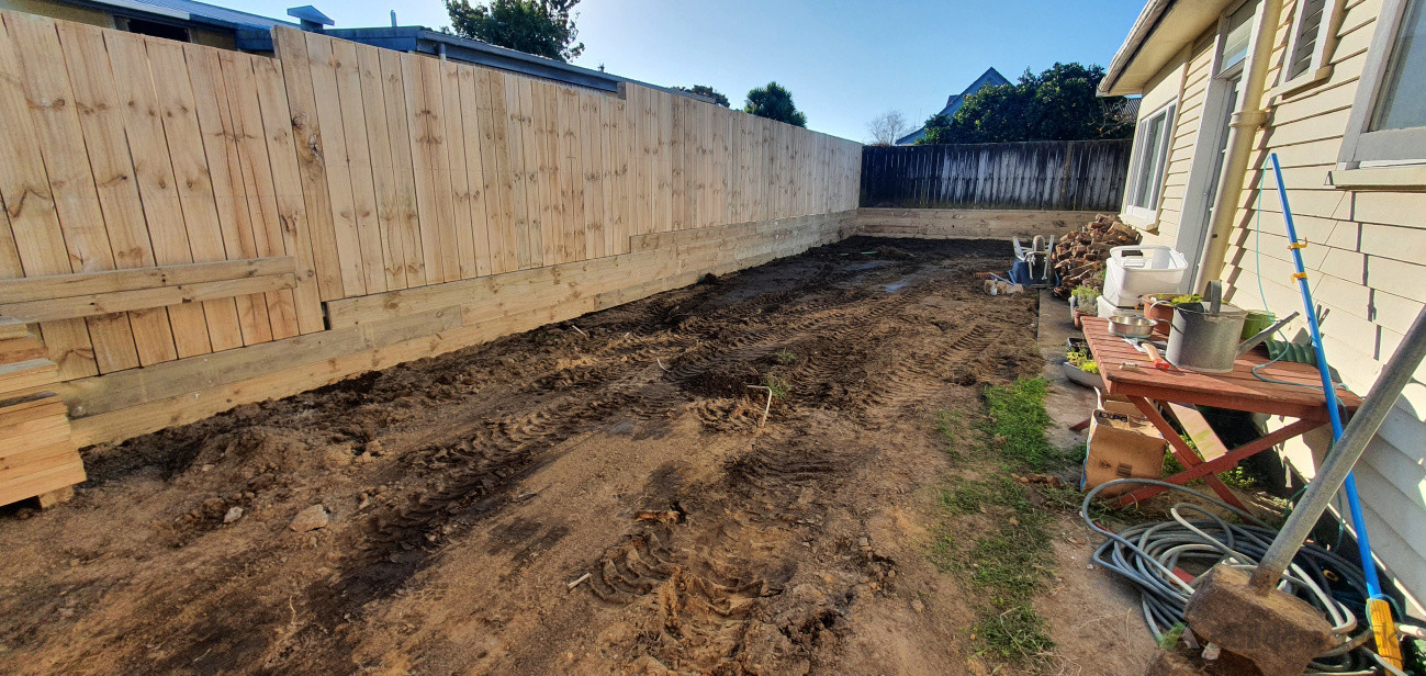 New fence and retaining