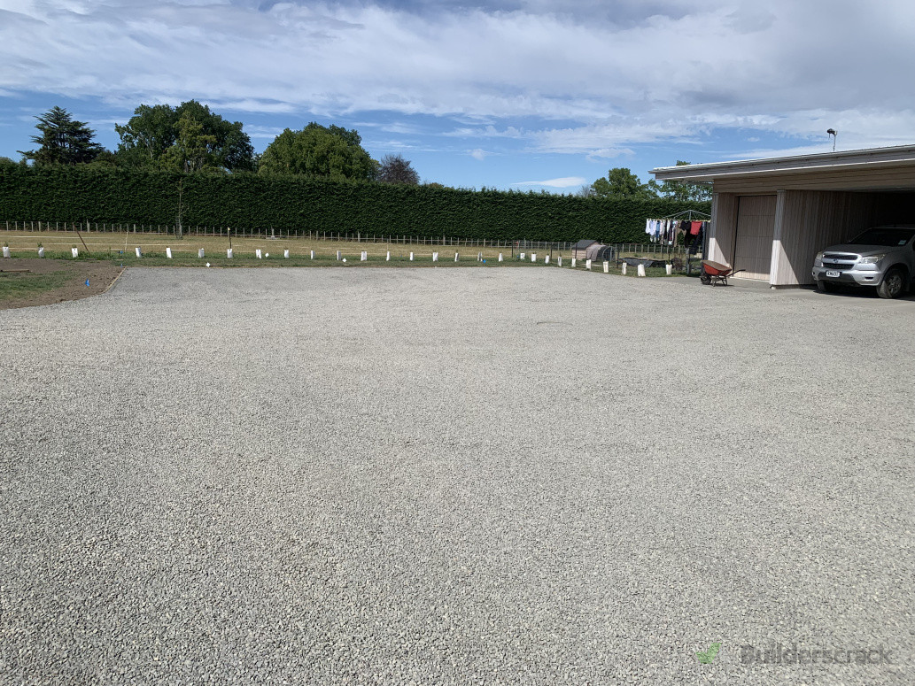 Gravel chip driveway and edging