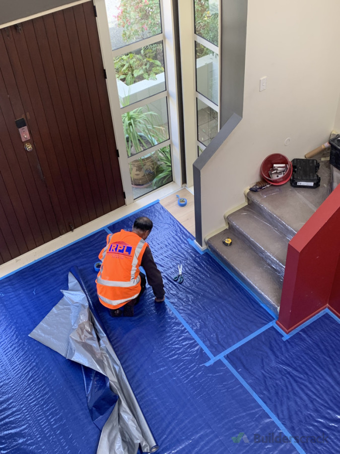 We protect the floor carefully