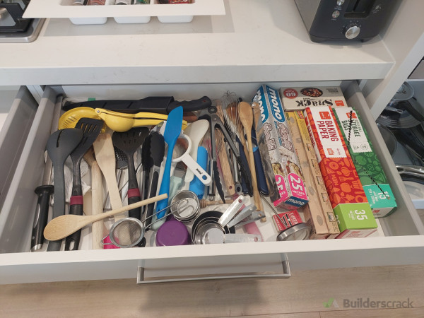 Drawer before divider and organizer was fitted