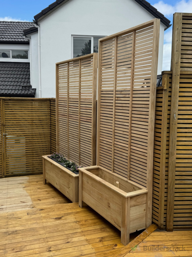 Built and installed trellis planters