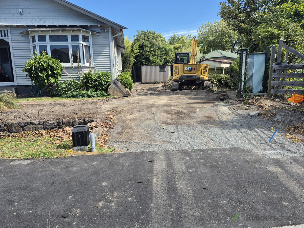 The cat ready for the big 1.6m dig out and site prep for house foundation