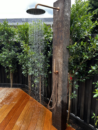 Outdoor shower set up