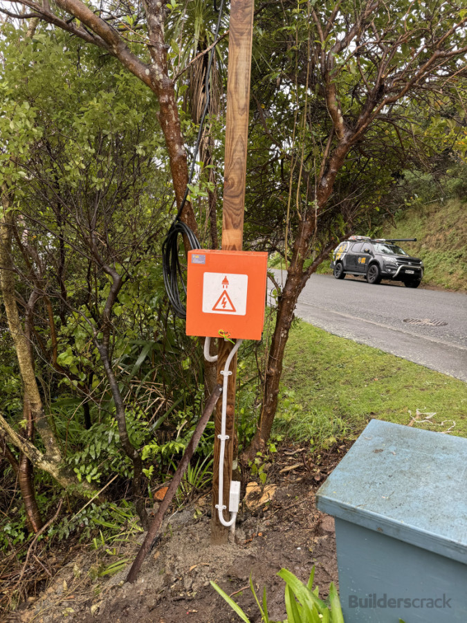 Builders temporary power supply for a recent new build