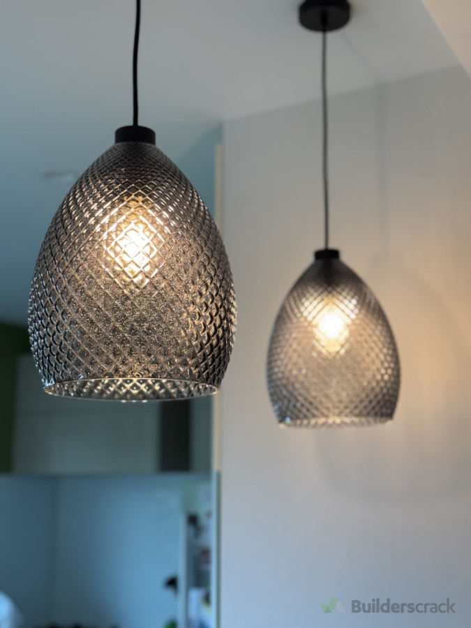 Hanging pendants for a client over their kitchen island