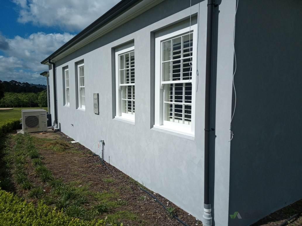 Lime wash effect on exterior