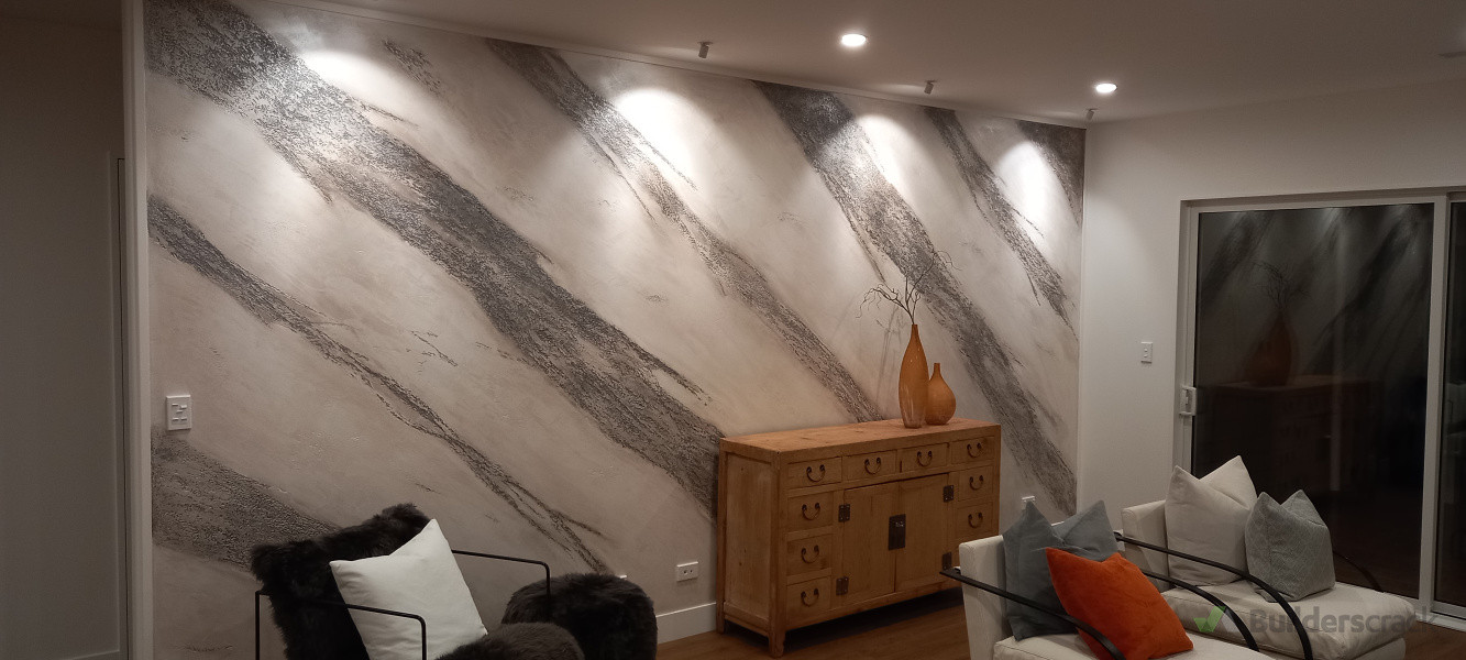 Feature wall with our special plaster ( colours can be costumized)