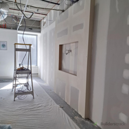Plastering  wall and TV console