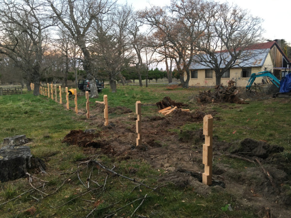 Boundary fence looking towards pool area now