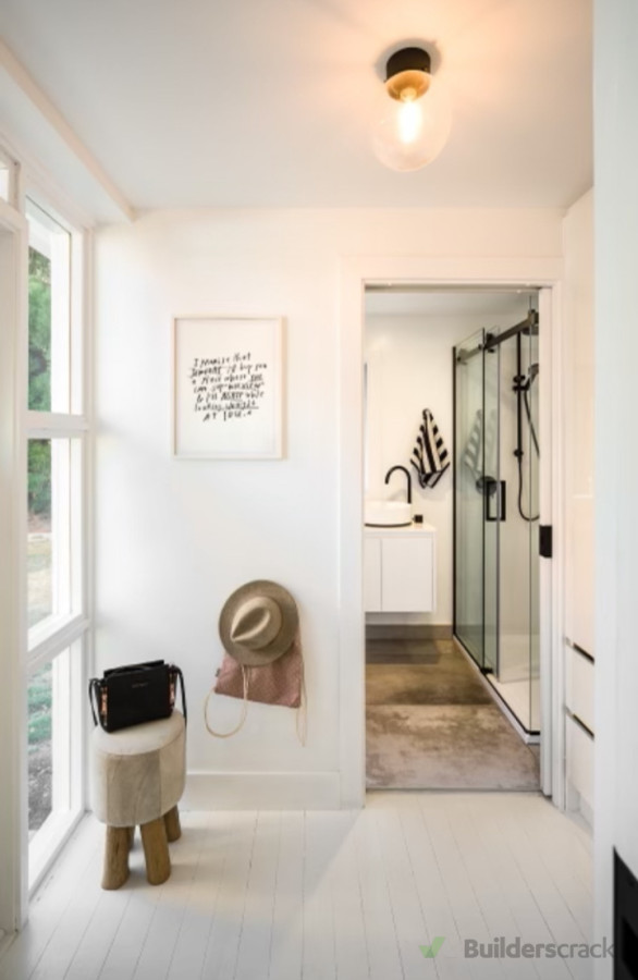 Back door and bathroom