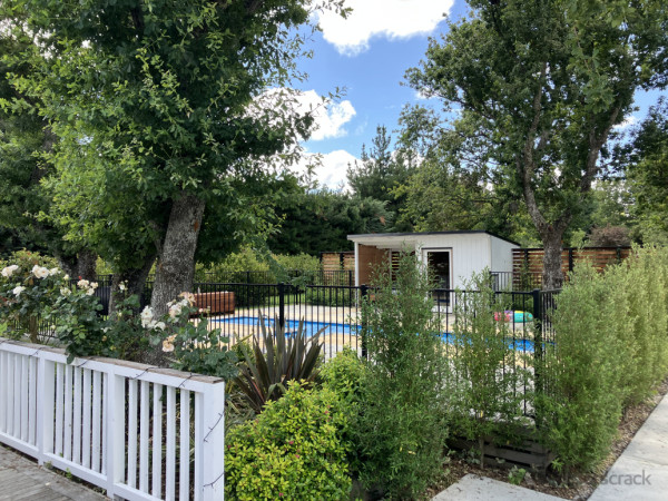 Looking towards cabana with day bed