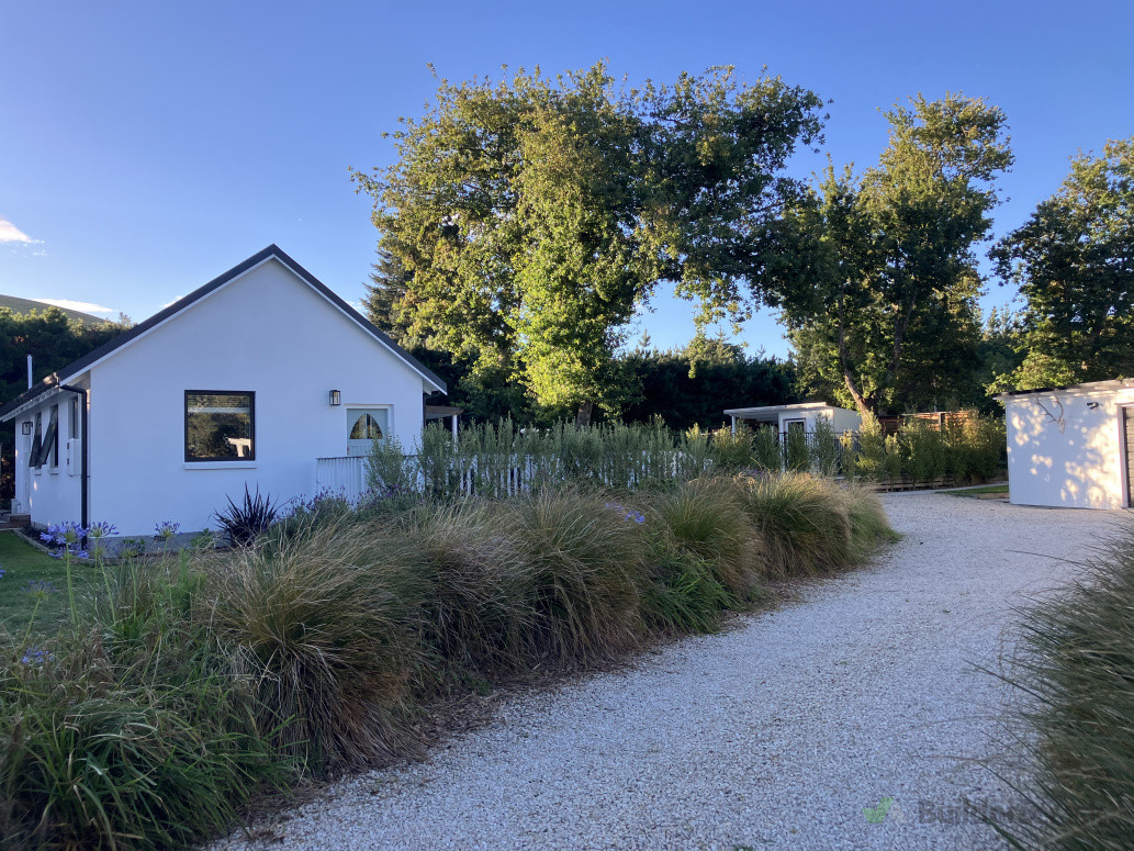 Lime chip driveway and bunds
