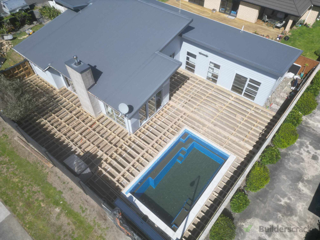 Aerial shot of framing