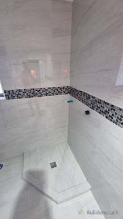 Mosaic tiles horizontal features walls