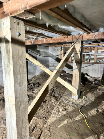 Anchor pile depth and braced