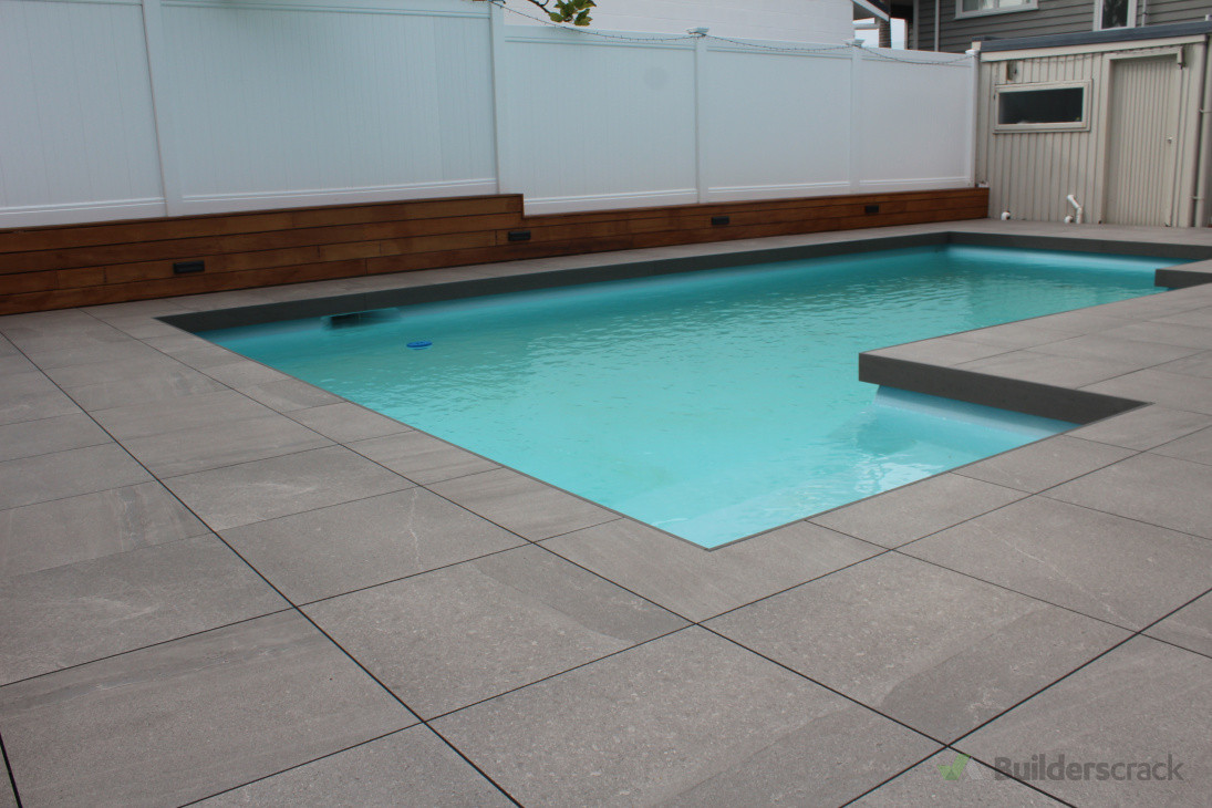 Pool tile deck on aluminium frame