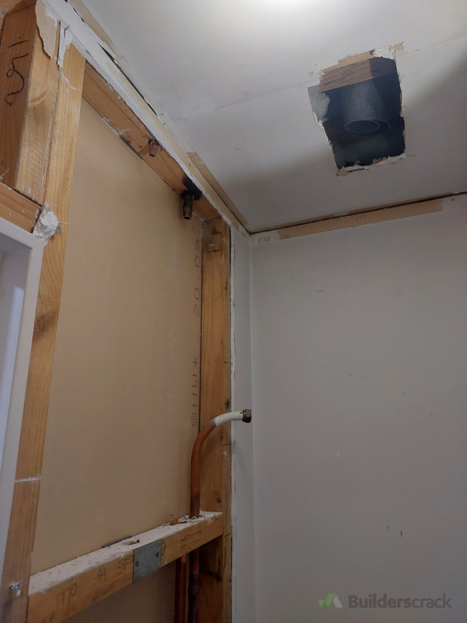 Old plumbing and vent removed