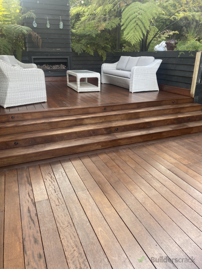 New Deck and outdoor fireplace